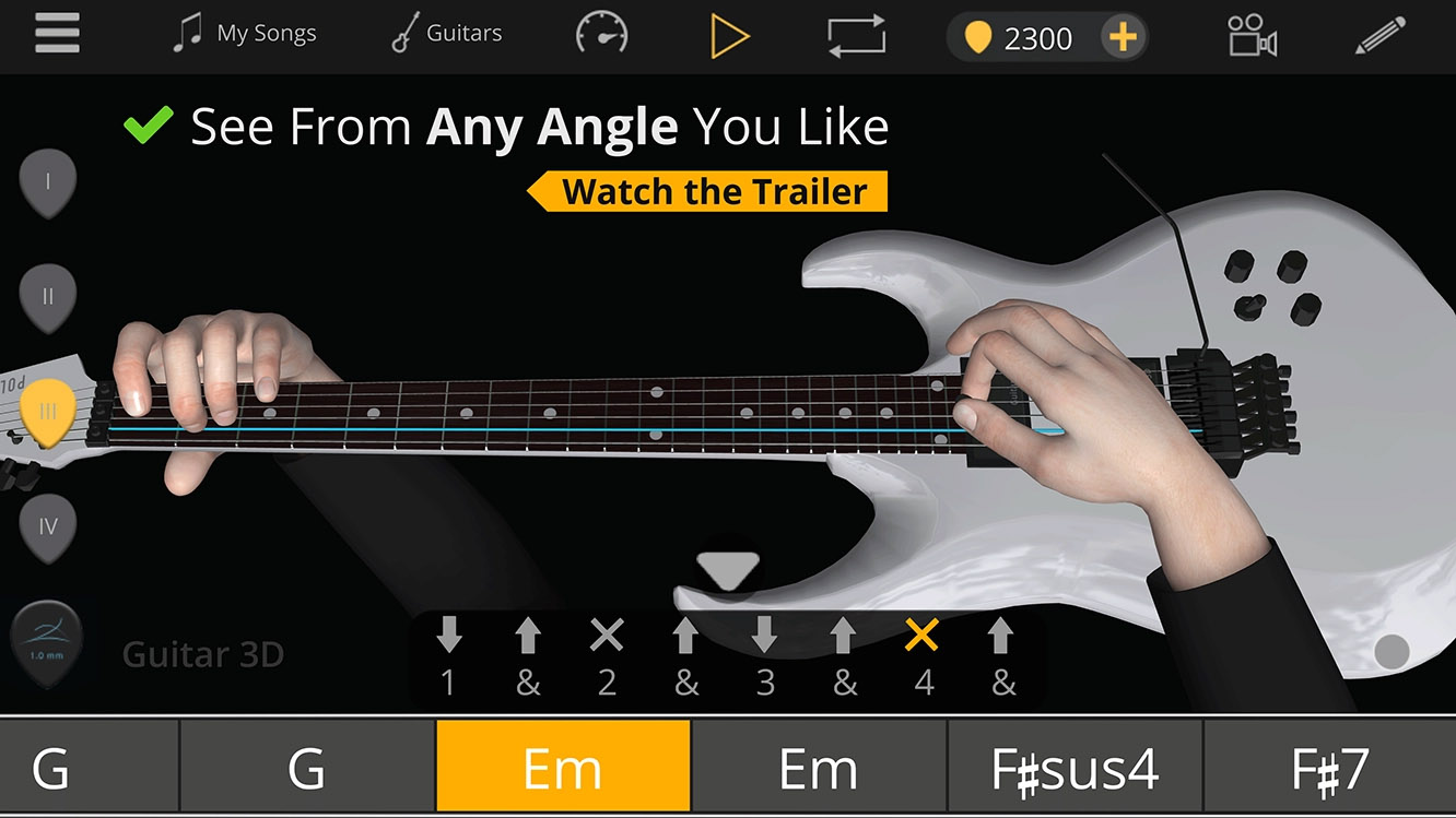 Guitar 3D Studio fingerstyle patterns
