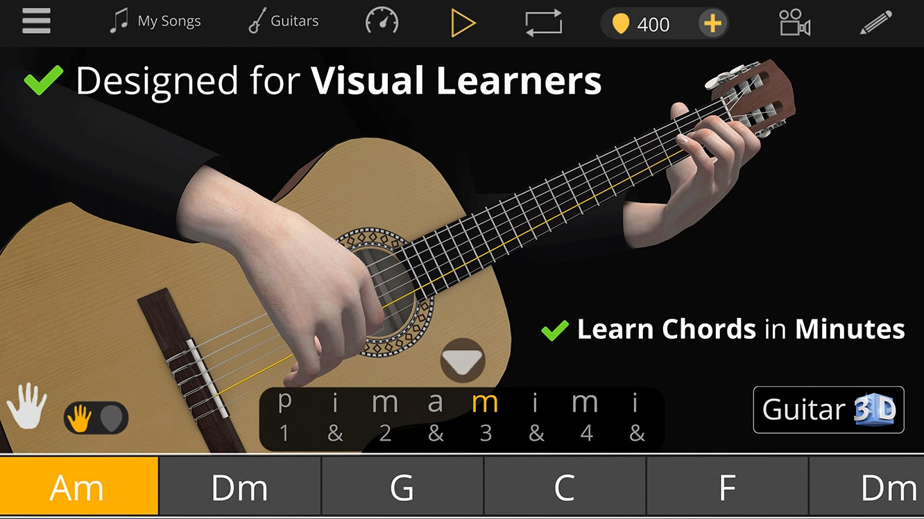 Guitar 3D Studio guitar options
